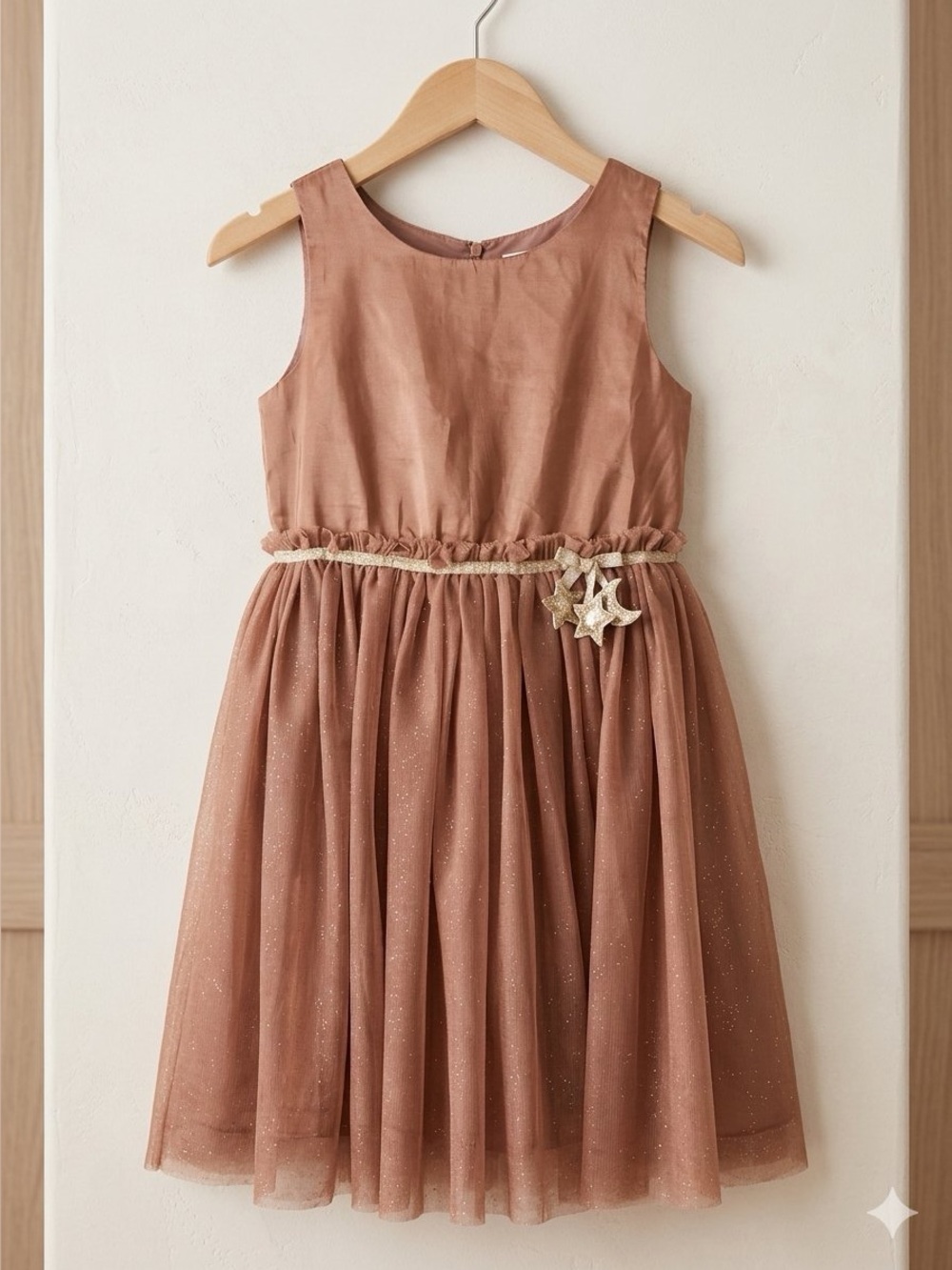 H&M Rose Gold Sparkle Tulle Party Dress for Girls